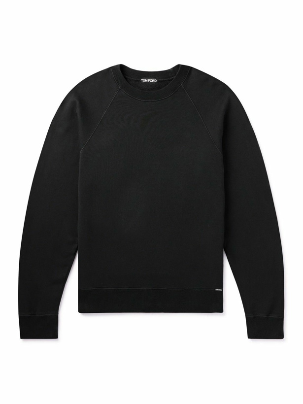 Photo: TOM FORD - Garment-Dyed Cotton-Jersey Sweatshirt - Black