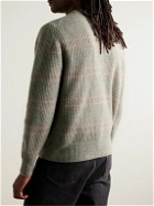 Nudie Jeans - Gurra Striped Ribbed Wool Sweater - Green