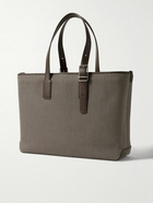 Dunhill - 1893 Harness Leather-Trimmed Woven Tote Bag