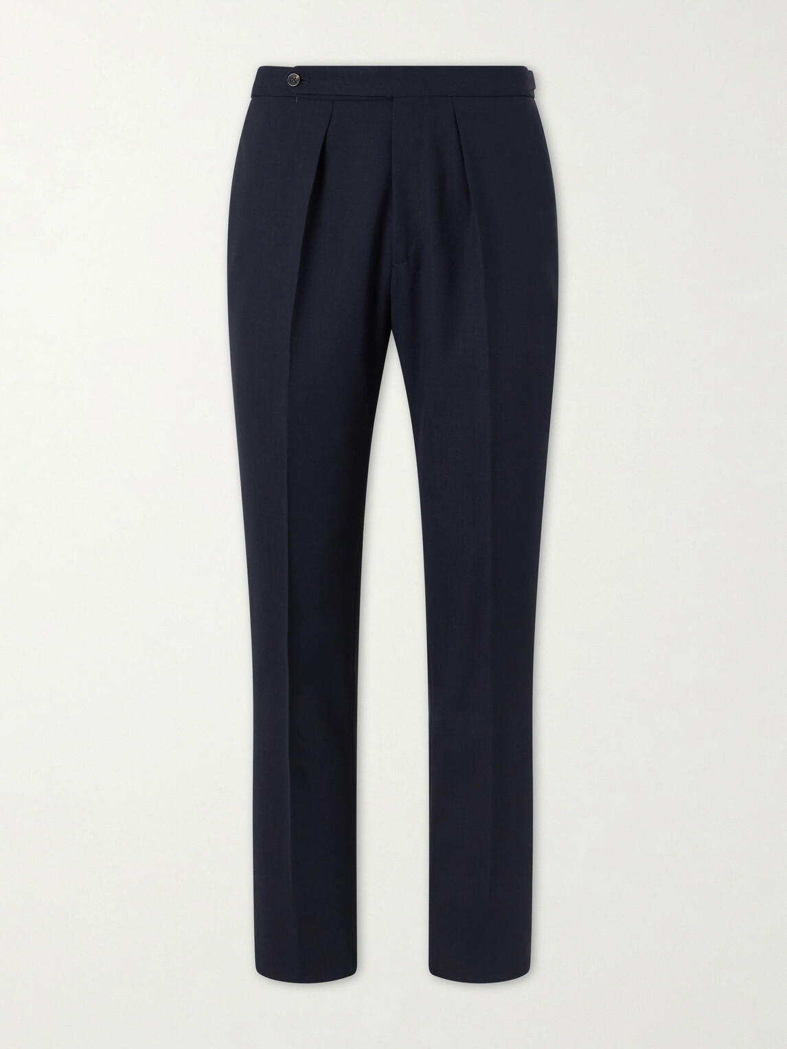 Drake's - Straight-Leg Pleated Virgin Wool Suit Trousers - Blue