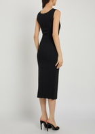 Emporio Armani Textured-knit Midi Dress Black