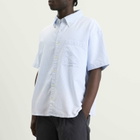 Bram's Fruit Men's Distressed Oxford Shortsleeve Shirt in Light Blue