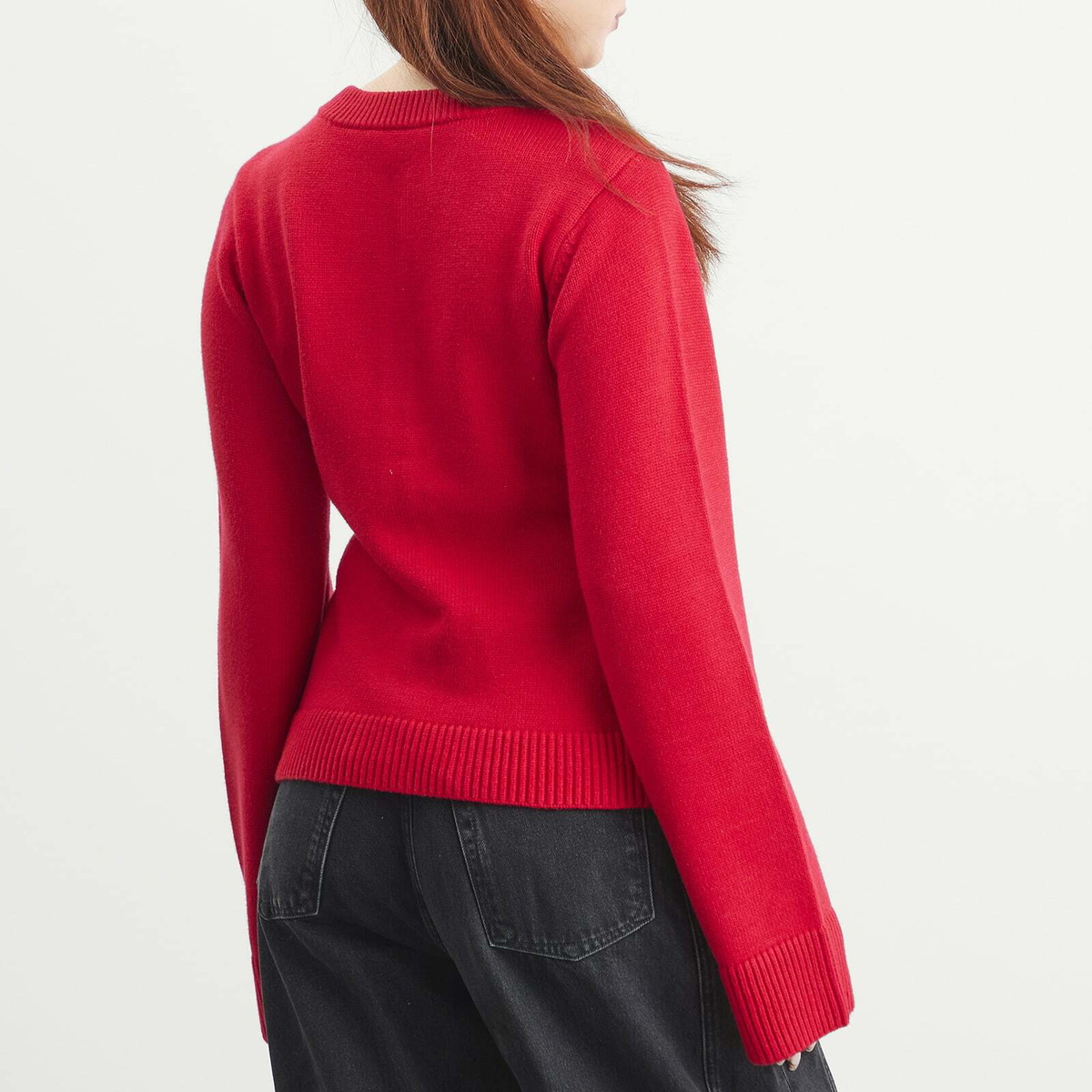 Good American Women's Button Front Knit Cardigan in Chili