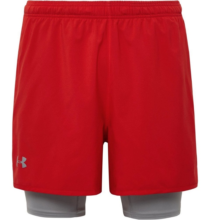 Photo: Under Armour - Qualifier 2-in-1 Shell and Stretch-Jersey Shorts - Men - Red