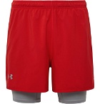 Under Armour - Qualifier 2-in-1 Shell and Stretch-Jersey Shorts - Men - Red