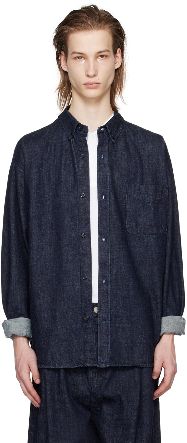 The Frankie Shop Navy Sinclair Denim Shirt