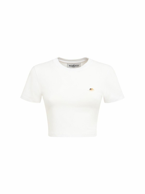Photo: FIORUCCI Angel Logo Cropped Cotton Blend T-shirt