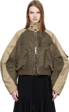 sacai Khaki & Beige Chino Twill Bomber Jacket