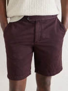 Mr P. - Straight-Leg Cotton And Linen-Blend Bermuda Shorts - Burgundy