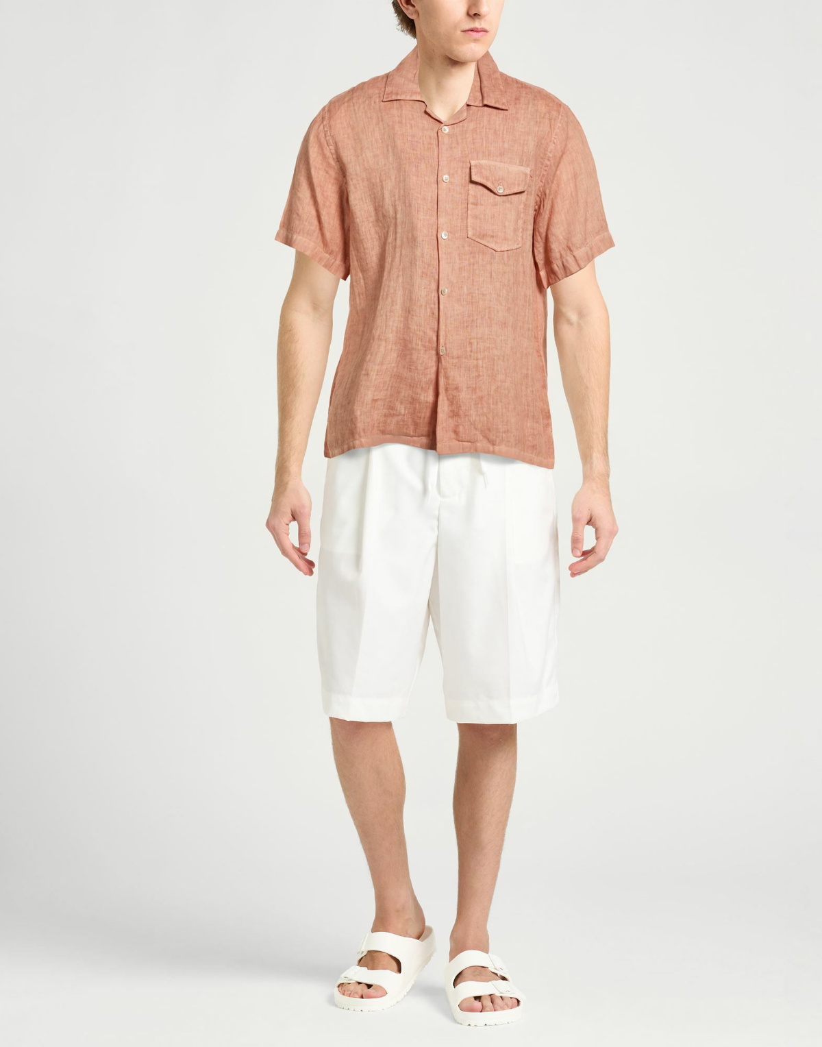 Eleventy Platinum Mens Shirt in Salmon pink