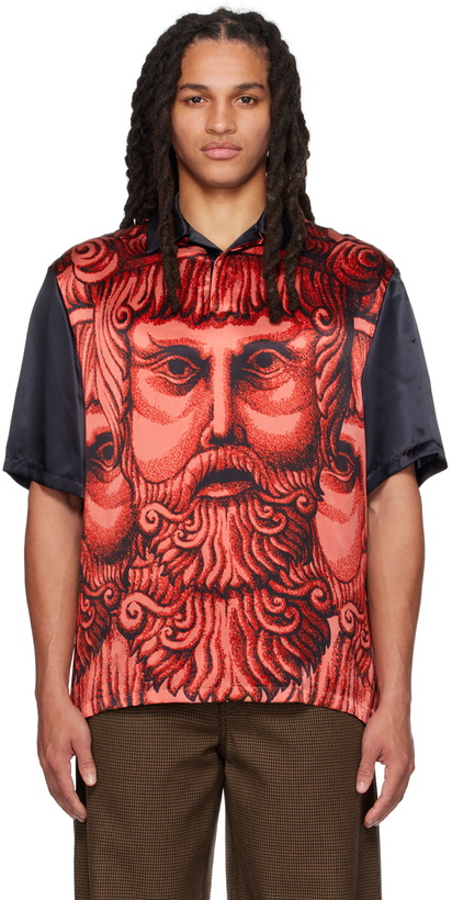 Photo: Versace Red & Black 'La Maschera' Shirt