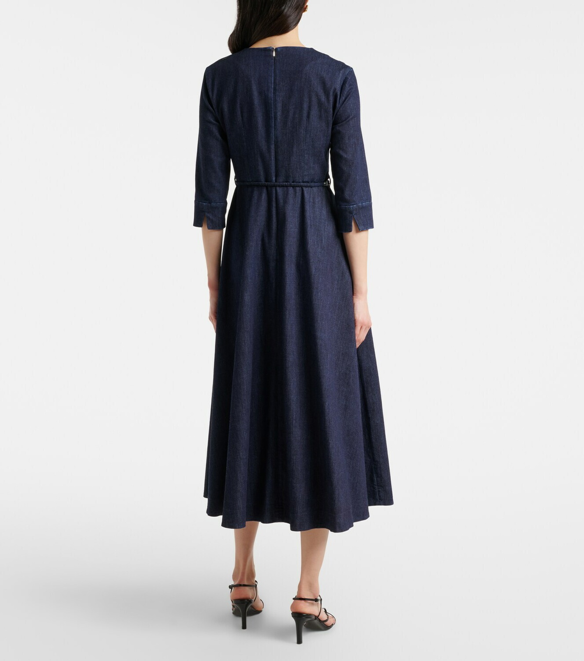 'S Max Mara Vela embellished belted denim midi dress