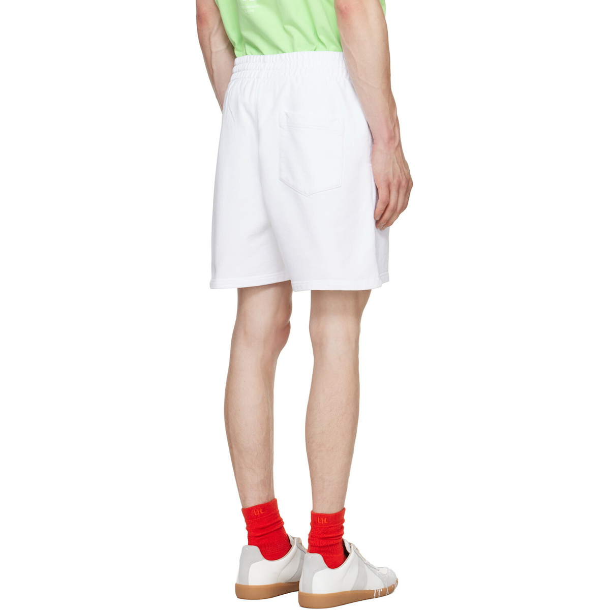Casablanca White Hotel Emblem Embroidery Patch Sweat Shorts