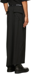 Sulvam Black Gabardine Skirt Trousers