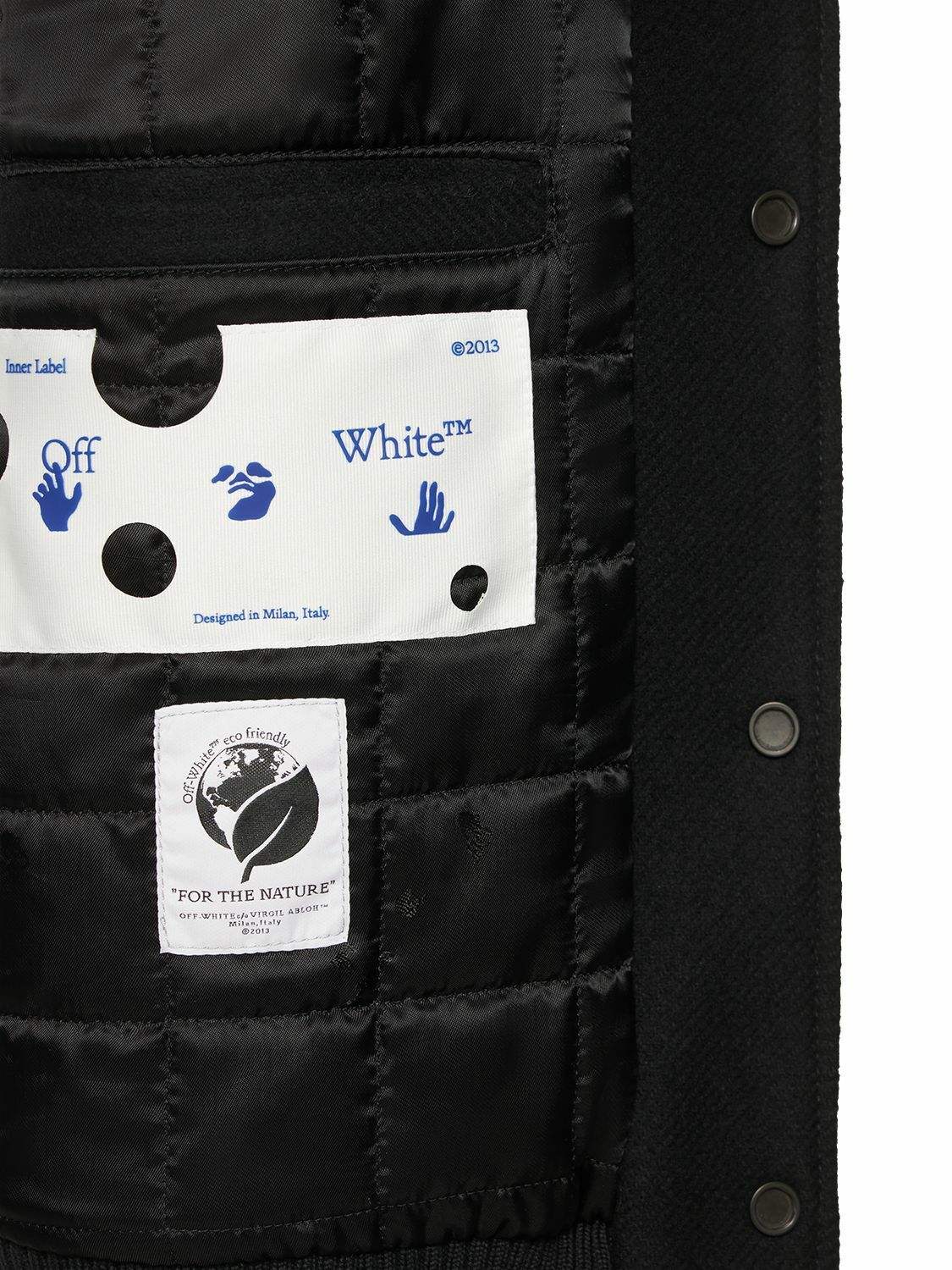 OFF-WHITE - Crystals Leather Varsity Jacket