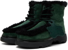 Burberry Green Shearling Creeper Boots