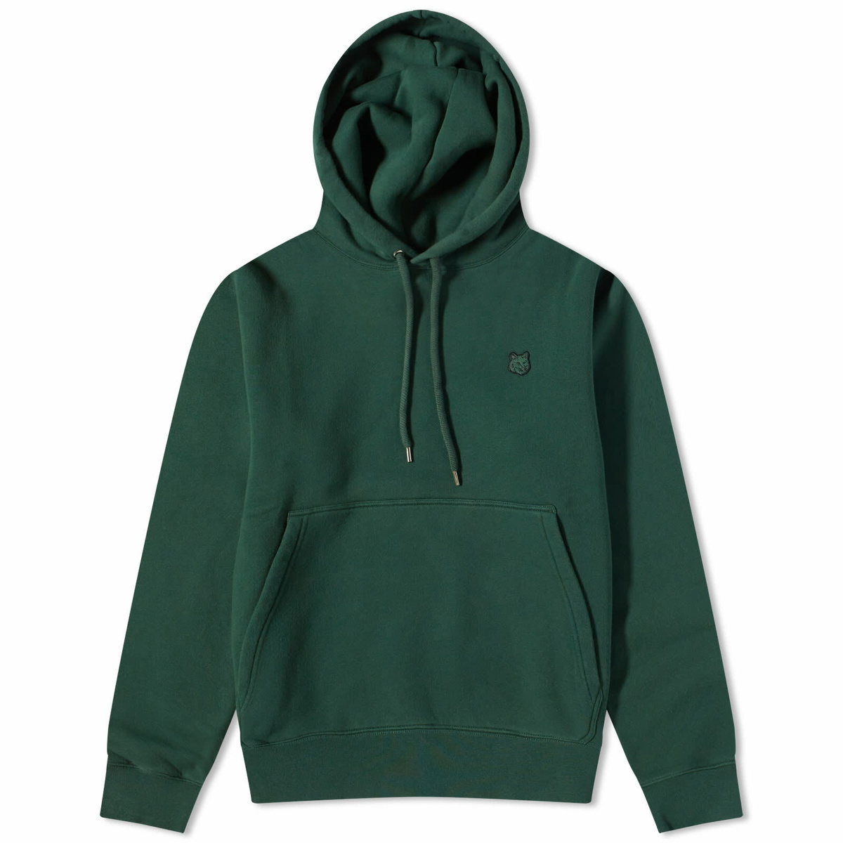 Maison Kitsuné Men's Tonal Fox Head Patch Comfort Hoodie in Bottle ...