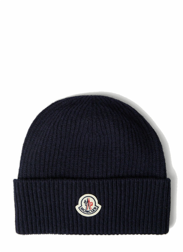 Photo: Ribbed Knit Beanie Hat in Blue