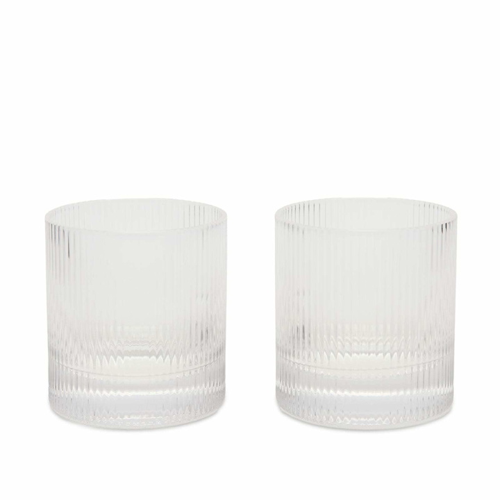Photo: ferm LIVING Ripple Tumbler Glasses - Set of 2 in Clear 