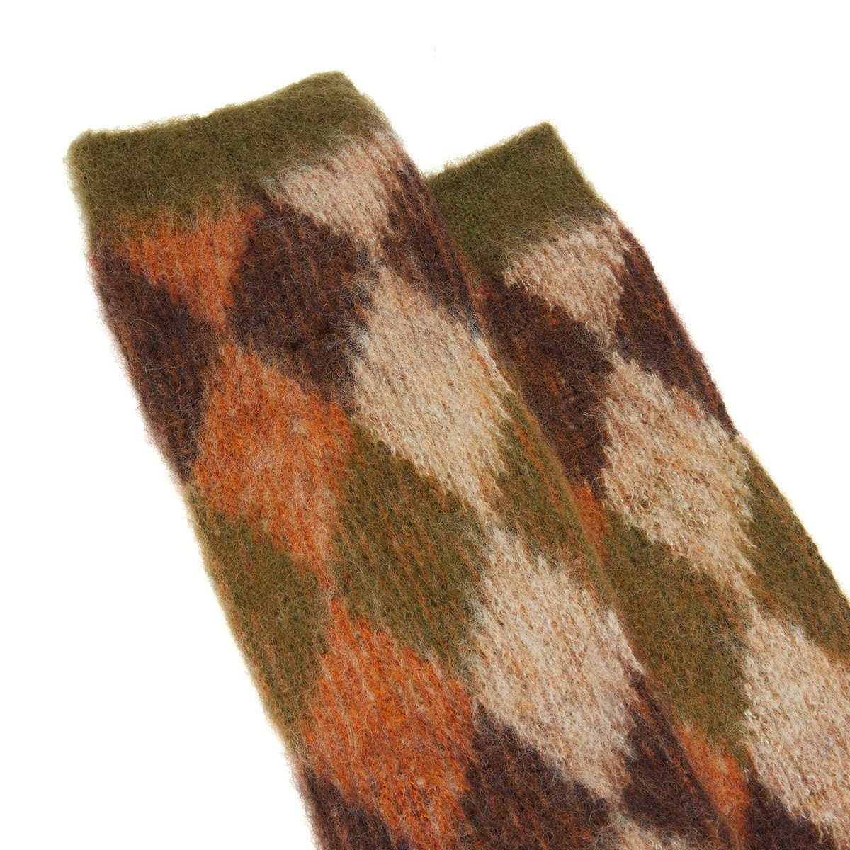 Anonymous Ism Napping Argyle JQ Crew Sock in Moss