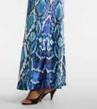 Camilla Animal-print silk slip dress