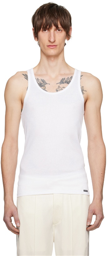 Photo: TOM FORD White Scoop Neck Tank Top