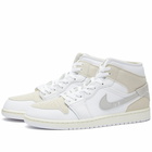 Air Jordan Men's 1 Mid SE Craft Sneakers in White/Light Orewood Brown