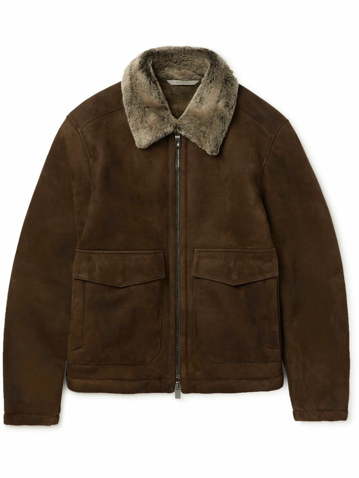 Canali - Shearling Blouson Jacket - Brown Canali