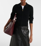 Victoria Beckham Mila ribbed-knit zip-up top