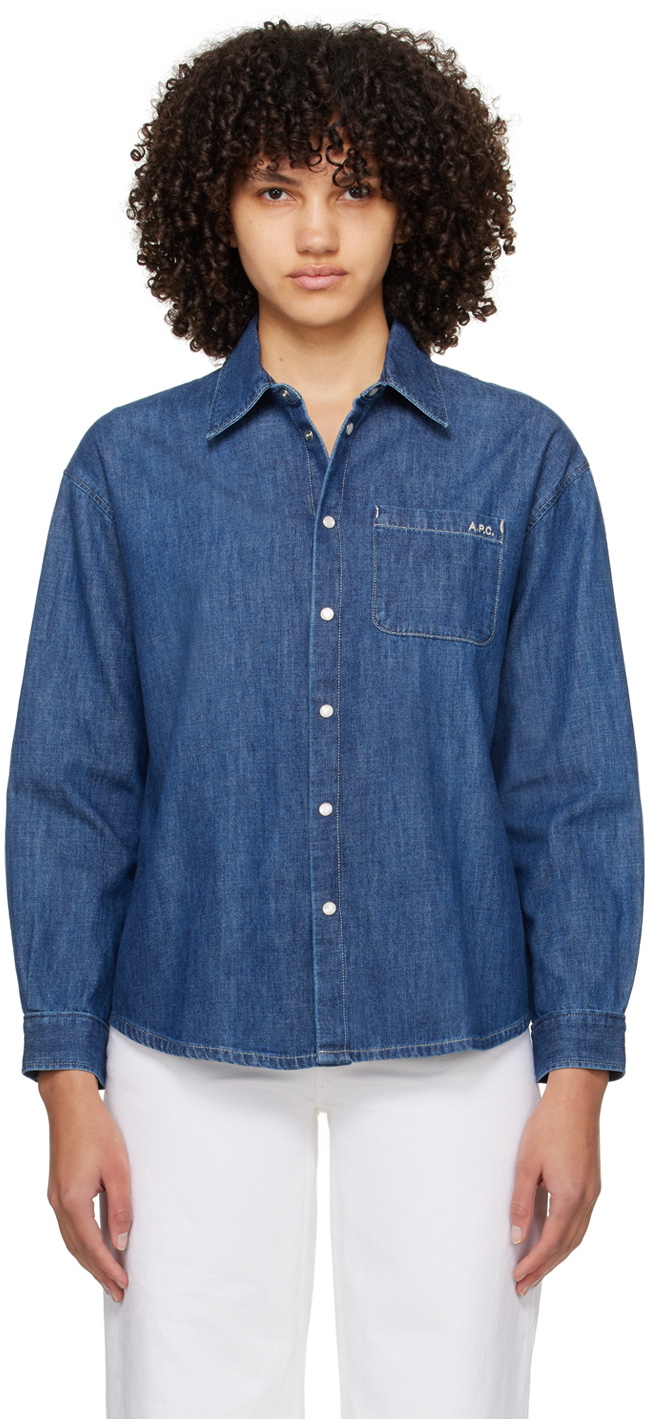 A.P.C. Indigo Boyfriend Denim Shirt A.P.C.