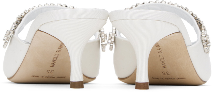 Manolo Blahnik White Tora Heels