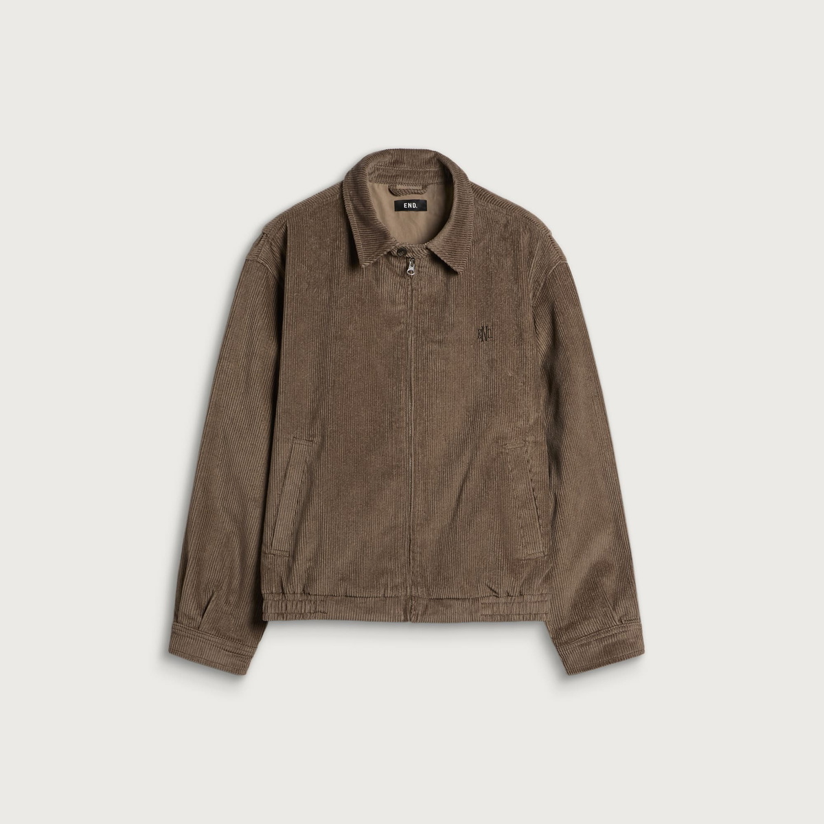 END. Men's Cord Monogram Jacket in Dark Sand