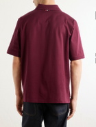 Thom Browne - Cotton-Jersey Polo Shirt - Burgundy