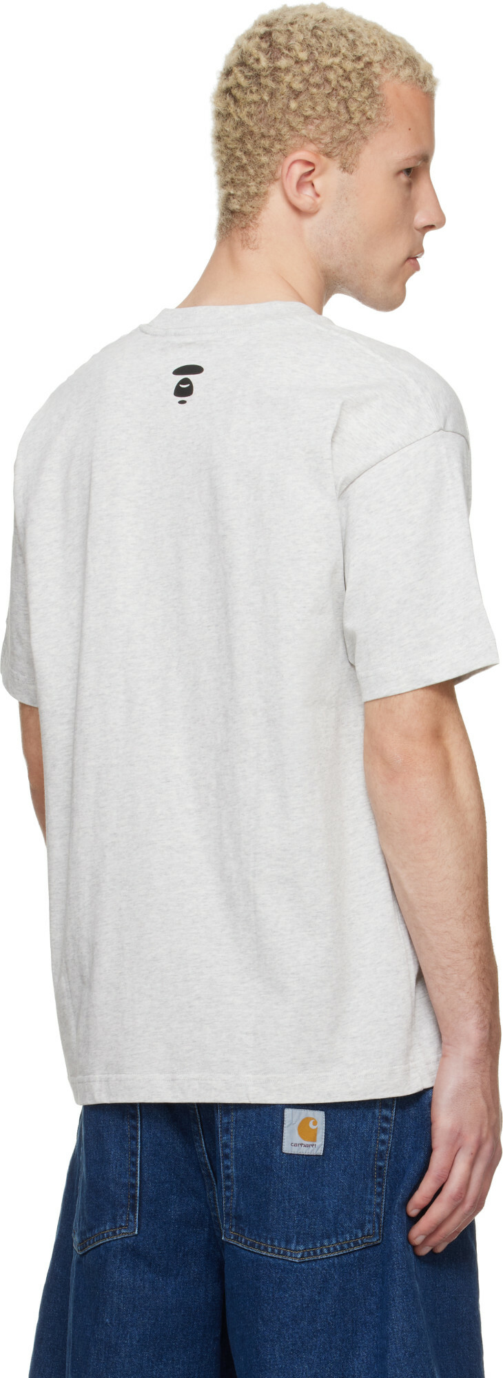 AAPE by A Bathing Ape Gray Logo Patch T-shirt