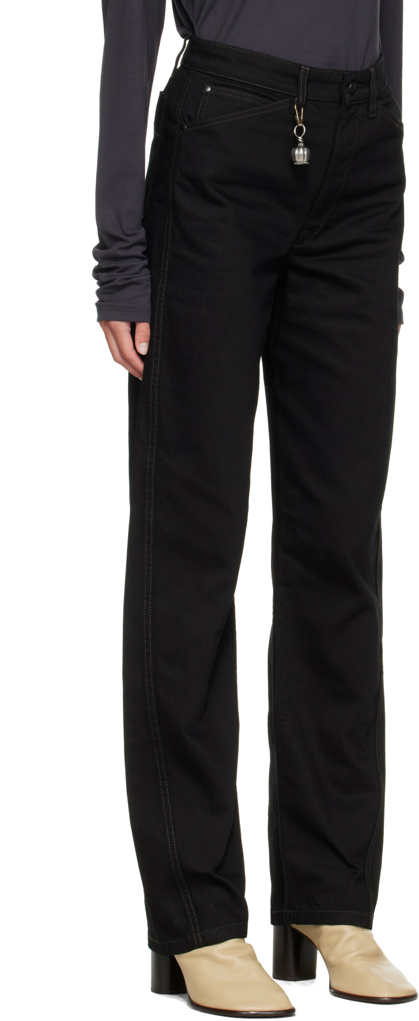 LEMAIRE Black Five Pockets Twisted Jeans