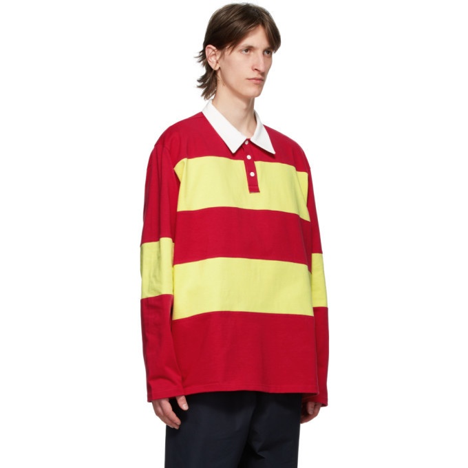 Camiel Fortgens Red and Yellow Striped Long Sleeve Polo Camiel 