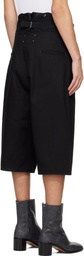 Maison Margiela Black Spliced Cotton Shorts