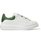 Alexander McQueen - Exaggerated-Sole Suede-Trimmed Leather Sneakers - White