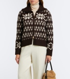 Moncler Fair Isle sequined wool-blend zip-up cardigan