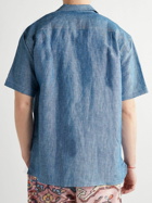 Gitman Vintage - Convertible-Collar Linen-Chambray Shirt - Blue