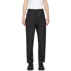 Sulvam Black Wool No Tuck Trousers