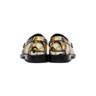 Versace Black and White Barocco Loafers