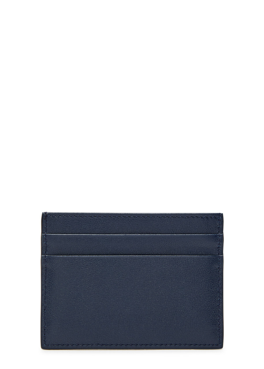 Dolce & Gabbana Logo Grained Leather Card Holder - Navy - One Size