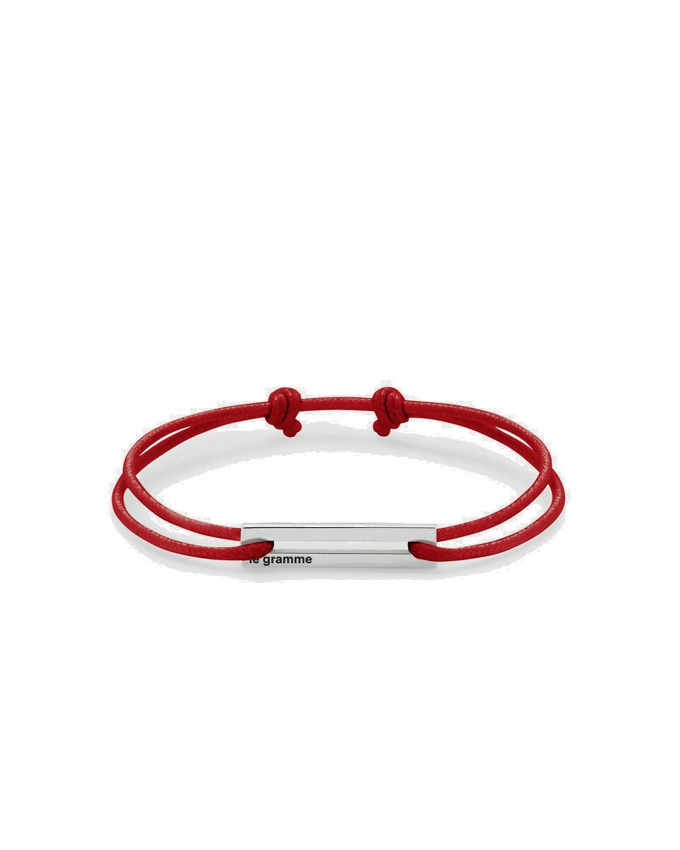 Photo: Le Gramme 1.7g Sterling Silver Red Cord Bracelet Red - Mens - Jewellery