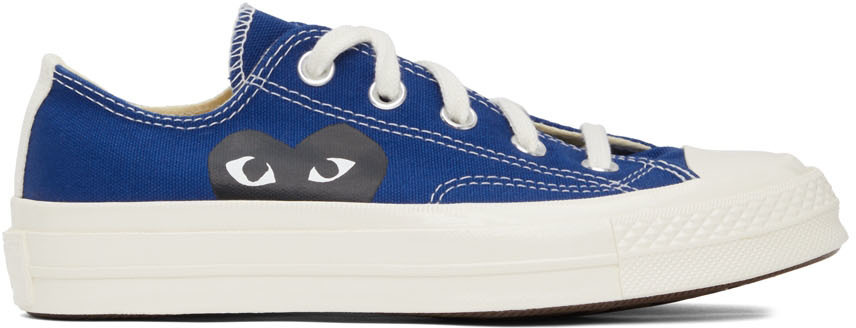 COMME des GARÇONS PLAY Blue Converse Edition Half Heart Chuck 70 Low Sneakers