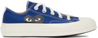 COMME des GARÇONS PLAY Blue Converse Edition Half Heart Chuck 70 Low Sneakers