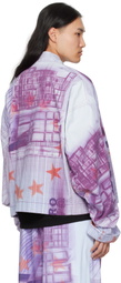 Gerrit Jacob Purple Printed Denim Jacket