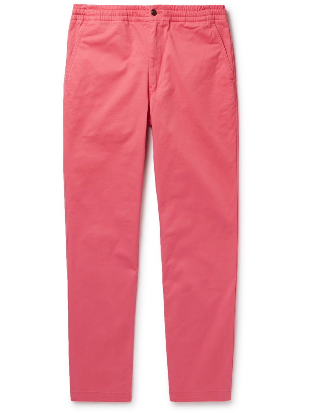 Photo: Polo Ralph Lauren - Straight-Leg Logo-Embroidered Cotton-Blend Twill Trousers - Pink