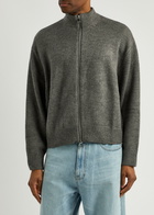 Mki Miyuki Zoku Logo-embroidered Knitted Track Jacket Grey
