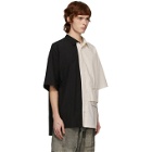 Ziggy Chen Black and Off-White Combo Short Sleeve Shirt